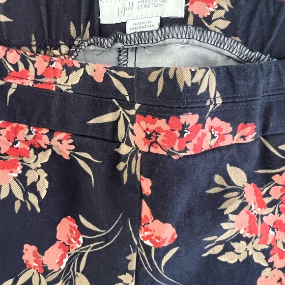 J.Jill Pull On Women’s Size 6 Pants Elastic Waist Stretch Blue Floral Precision - Picture 6 of 8